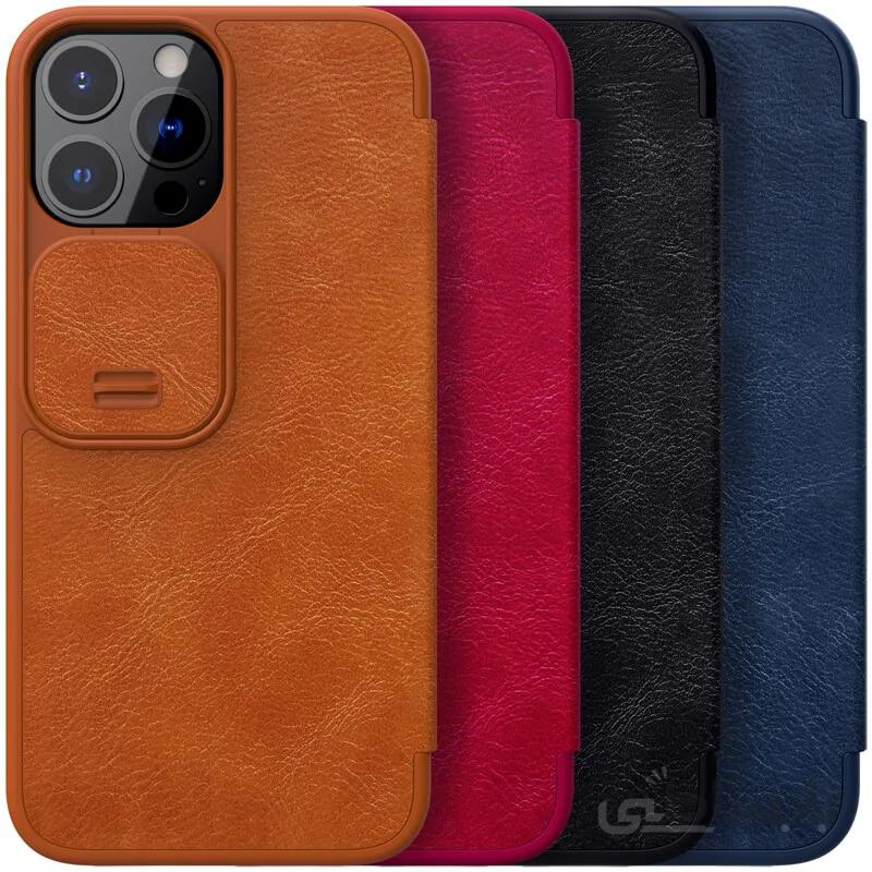 کیف کلاسوری چرمی نیلکین مدل Quin Flip مناسب گوشی موبایل iPhone 13 pro max