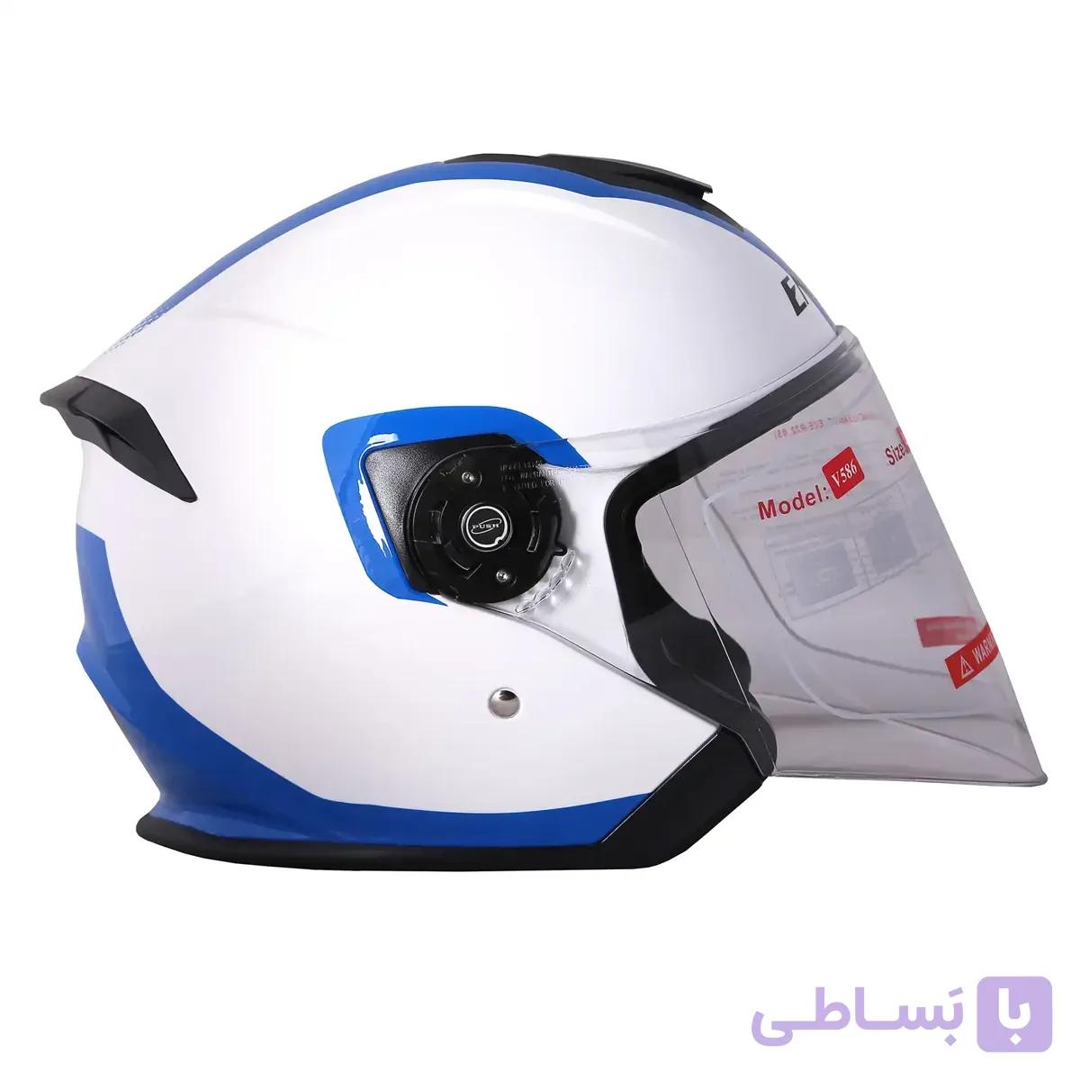 کلاه کاسکت انرژی مدل ۵۸۶ رنگ سفید-آبی