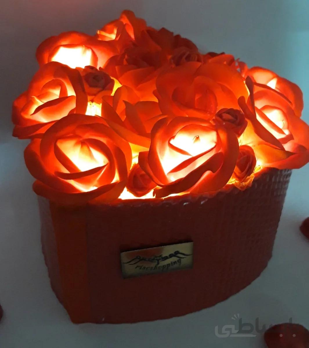 باکس گل رز قلبی
