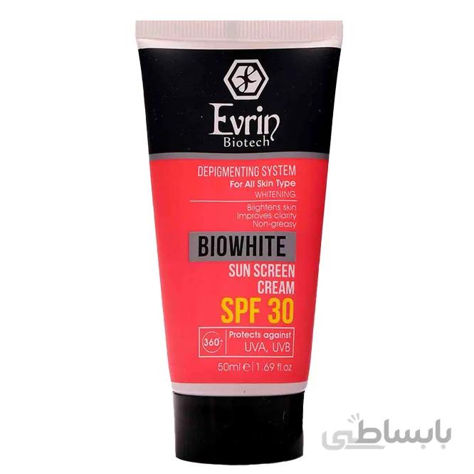کرم ضد آفتاب و روشن کننده مناسب انواع پوست Biowhite اورین 50 میلی لیتر