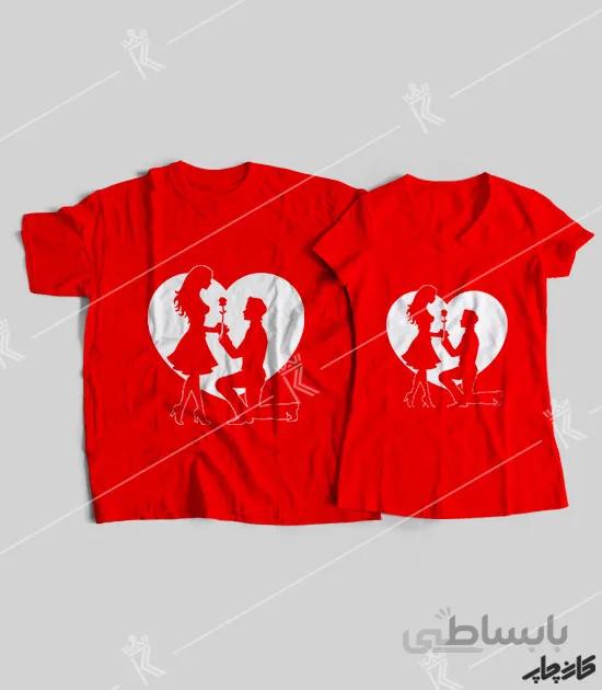 تیشرت ست نخی ولنتاین هدیه گل