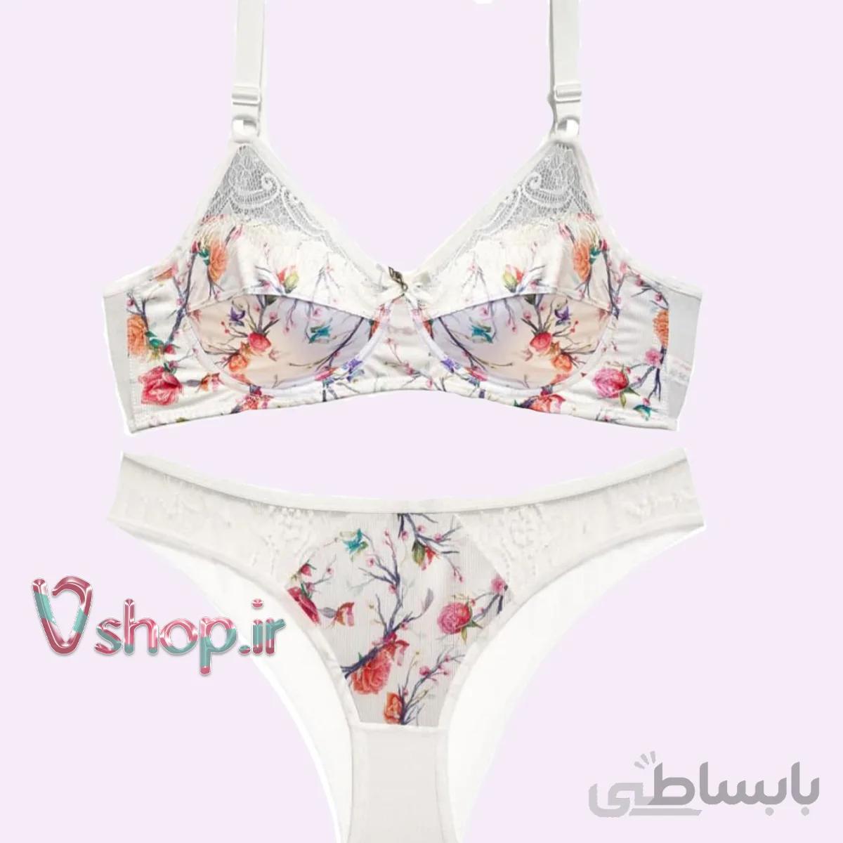 ست لباس زیر زنانه راحتی برند نوشه پوش طرح گل دار کد 66003
