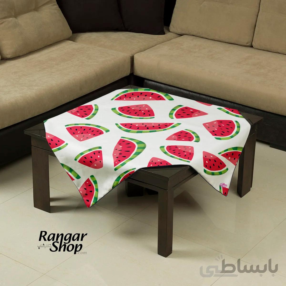رومیزی طرح هندوانه زمینه سفید