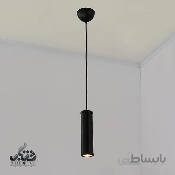 چراغ آویز لوله ای 20 سانت GU10 مشکی SHJ