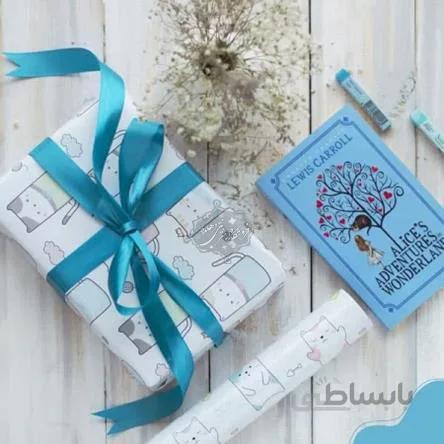 کاغذ کادو فانتزی دو رو طرح گربه