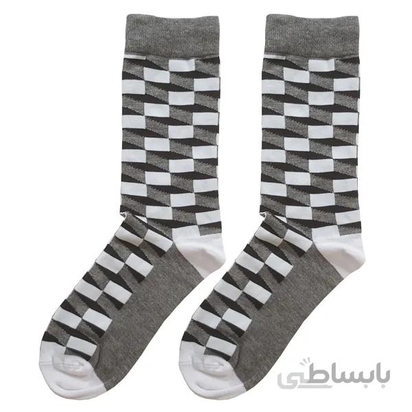 جوراب مردانه شیک و مجلسی ساقدار نخی طرح سه بعدی کد PH301