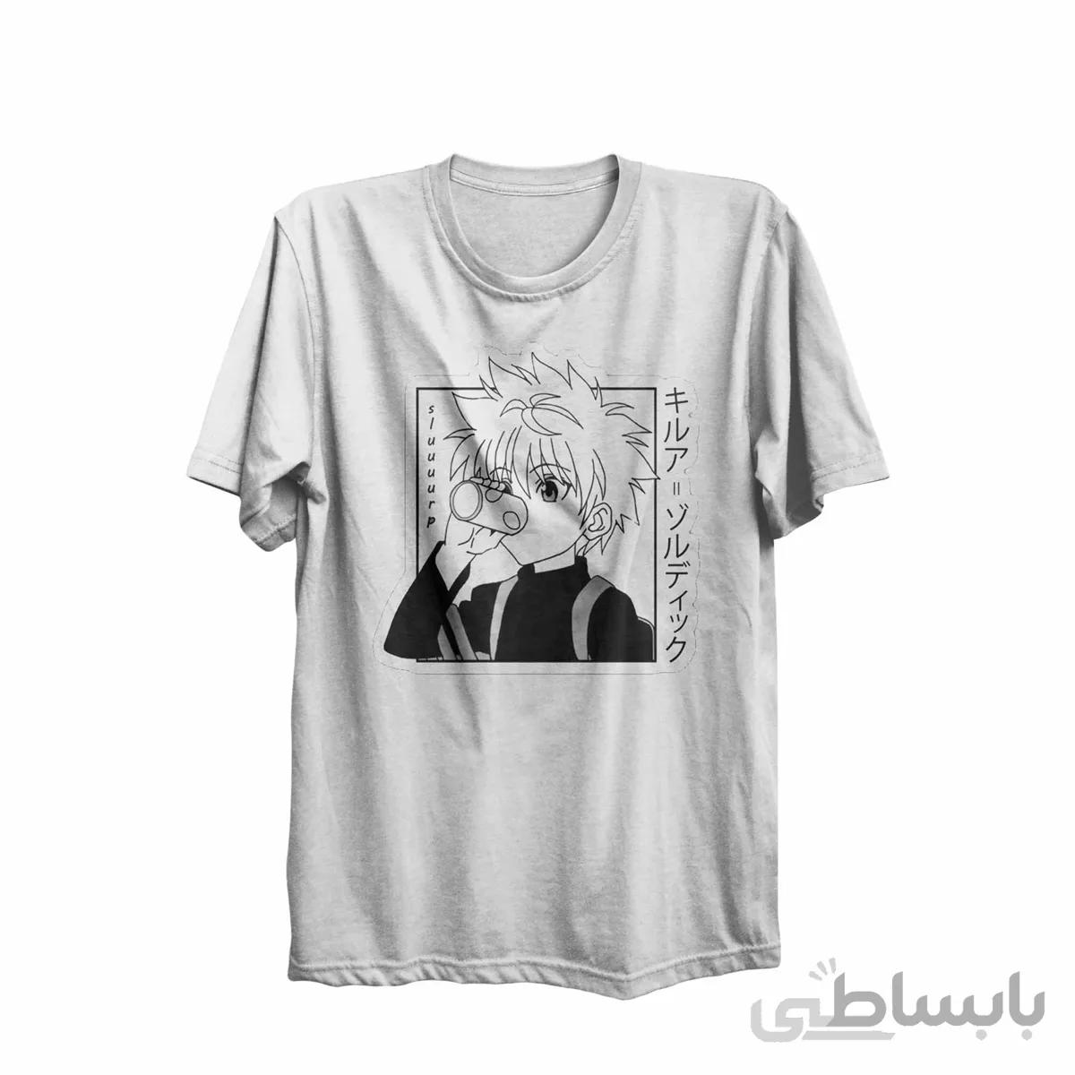 تیشرت یقه گرد سفید طرح انیمه هانتر x هانتر Hunter × Hunter