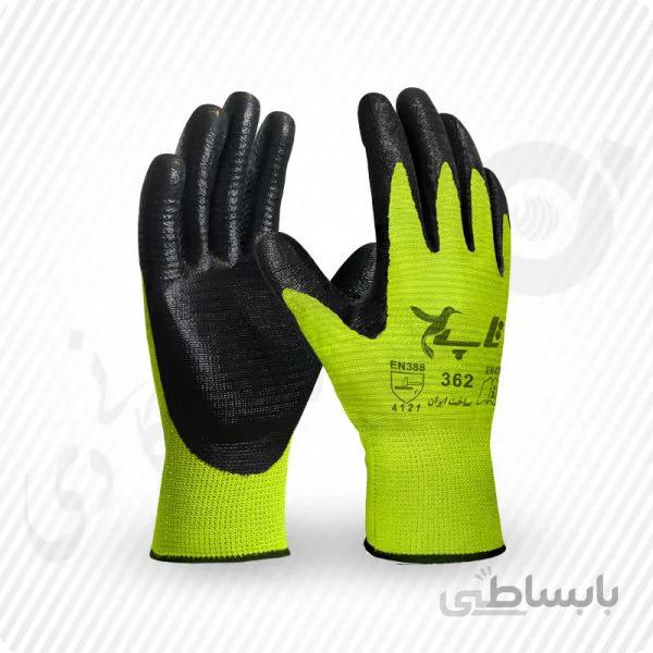 دستکش ایمنی کف مواد نیتریل شیاری تاپ ( کد: 362 )