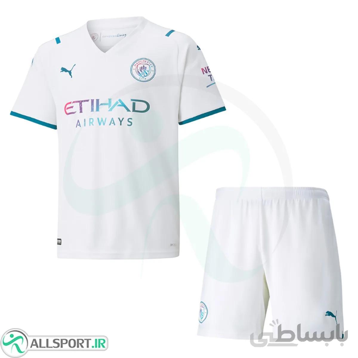پیراهن شورت دوم منچستر سیتی Manchester City 2021-22 Away Soccer Jersey Kit Shirt+Short