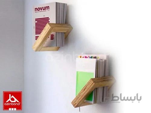 شلف نگهدارنده کتاب ا شلف دیواری با چوب درختان میوه یا جنگلی