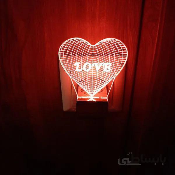چراغ خواب پریزی طرح قلب
