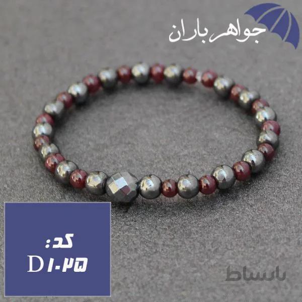 دستبند یاقوت گارنت و حدید کد D_1025