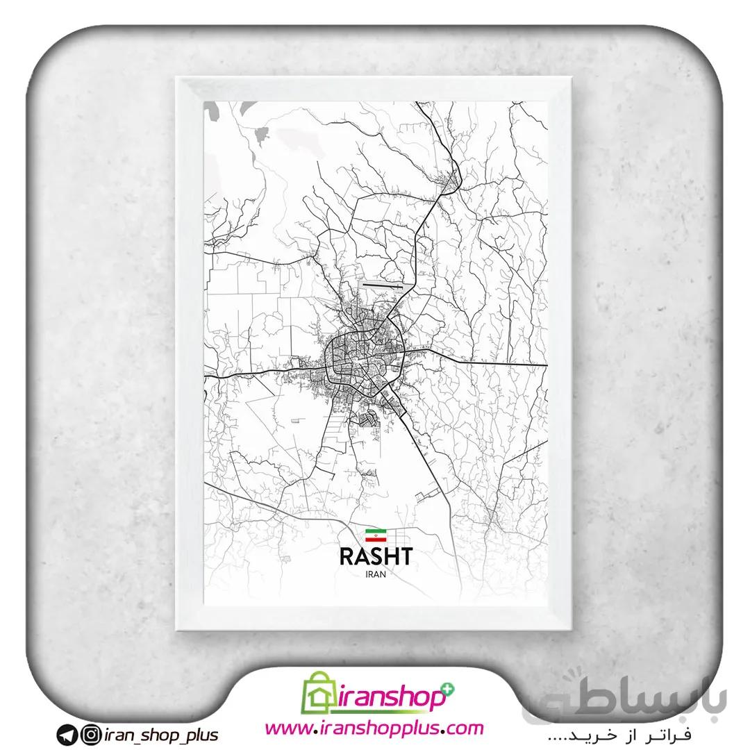 تابلو نقشه شهر رشت با تم Light
