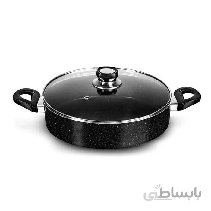 تابه دو دسته گرانیتی سایز 18 تیارا با در شیشه ای مدل Tiara TR-18PTG