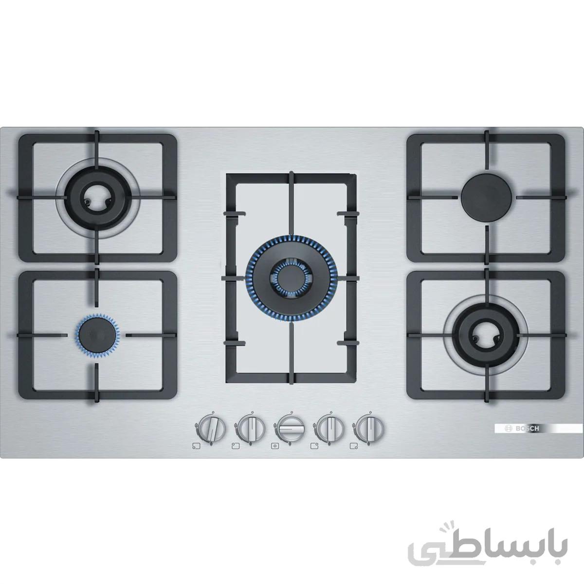 اجاق گاز صفحه‌ شیشه ای 5 شعله توکار بوش مدل PPQ9A2B90