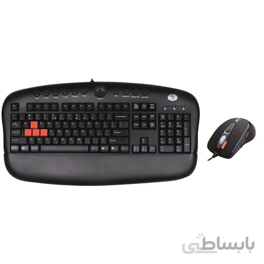 کیبورد و ماوس مخصوص بازی ای فورتک مدل KX-2810 ا A4TECH KX-2810 Wireless Desktop Keyboard and Mouse