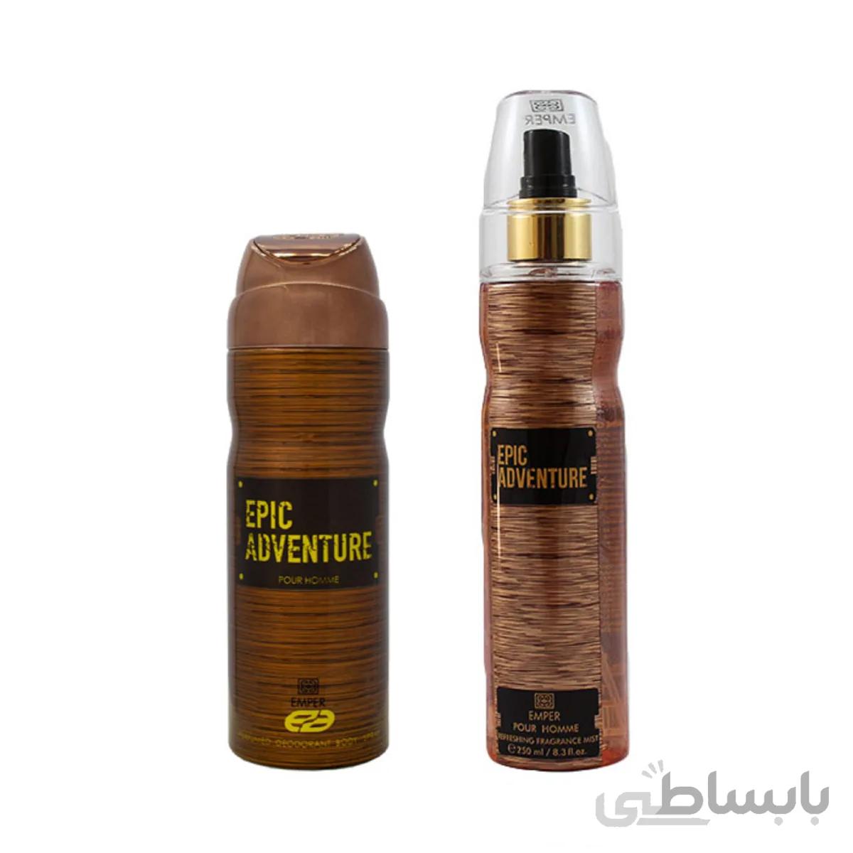 بادی اسپلش مردانه امپر مدل EPIC ADVENTURE حجم 250 میلی لیتر به همراه اسپری بدن مردانه امپر مدل EPIC ADVENTURE حجم 200 میلی لیتر