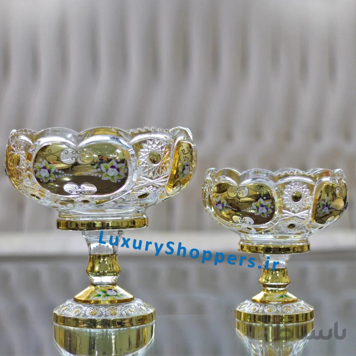 کاسه طلایی گلدار چین دارای دو سایز