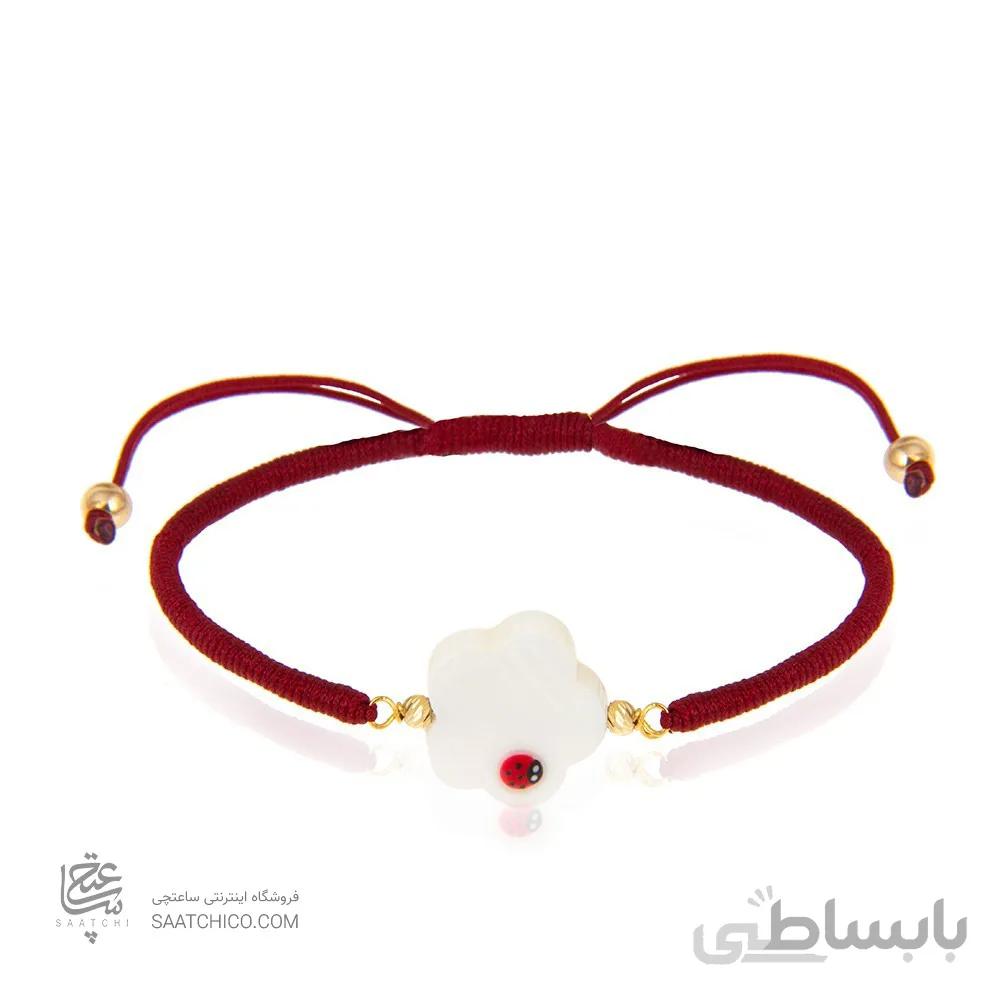 دستبند طلا بافت زنانه با صدف و کفشدوزک کد XB935