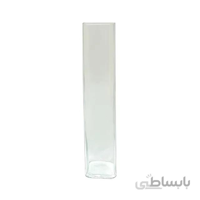 گلدان شیشه ای مربع طرح امپراطور- ارتفاع 65 سانت، دهانه 12 سانت