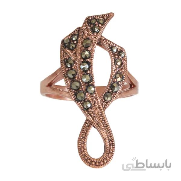انگشتر جدید فانتزی زنانه نگین مارکازیت اصل طرح روبان کد jw297
