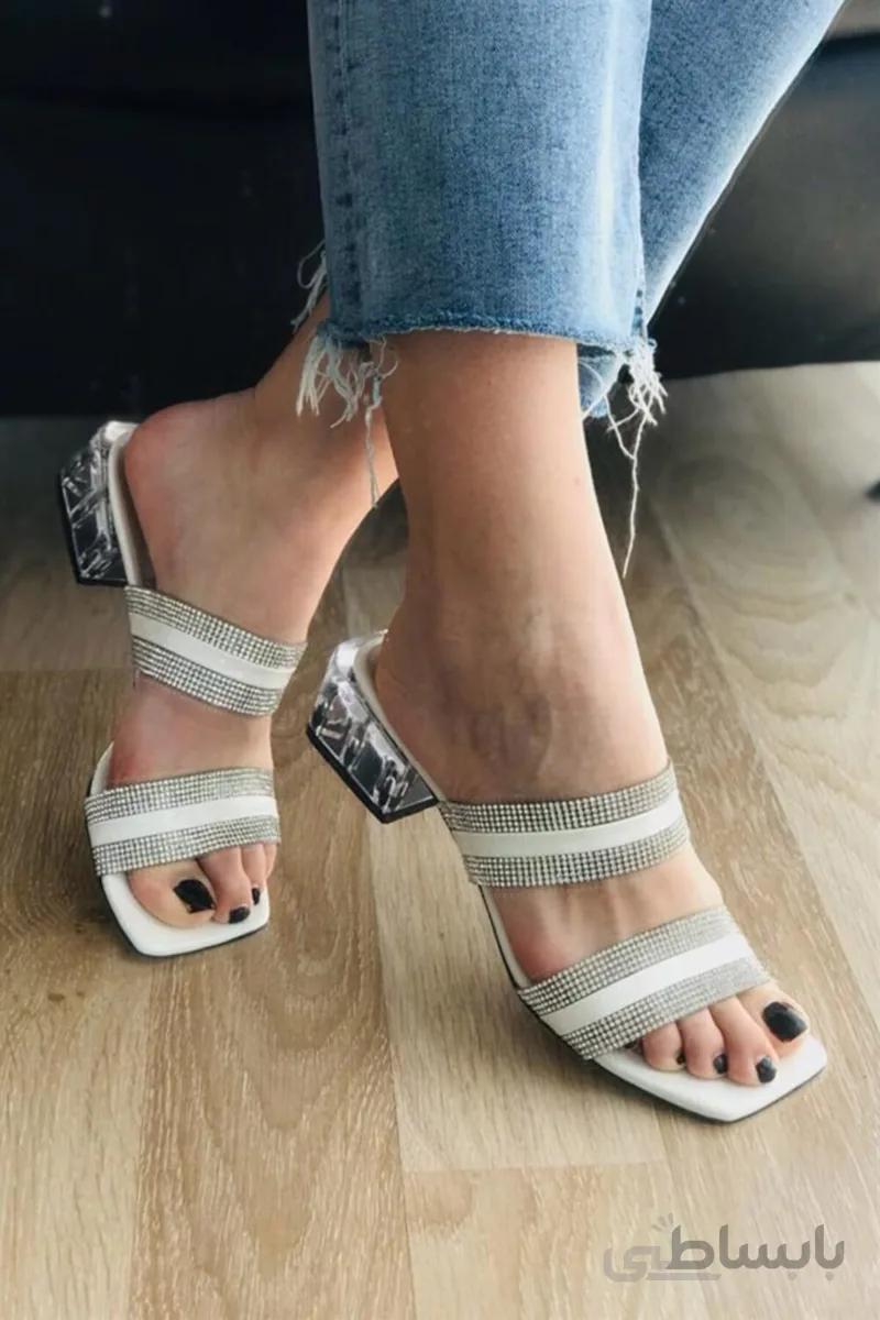 ShoeTek کفش پاشنه دار زنانه سنگ سفید آیدا