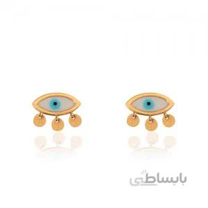 گوشواره طلا طرح چشم نظر با پولکی کد CE369