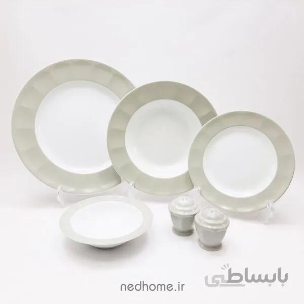 سرویس چینی زرین 29 پارچه پاستل طوسی