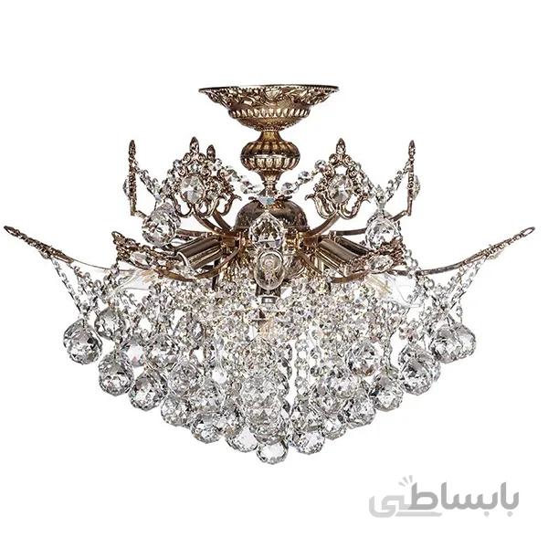 لوستر سقفی کریستالی چشمه نور 9 شعله کد 2647/6B