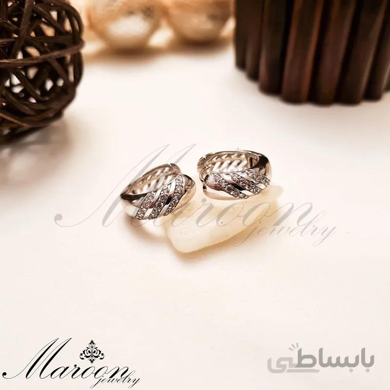 گوشواره حلقه ای نقره ای مارون CG43