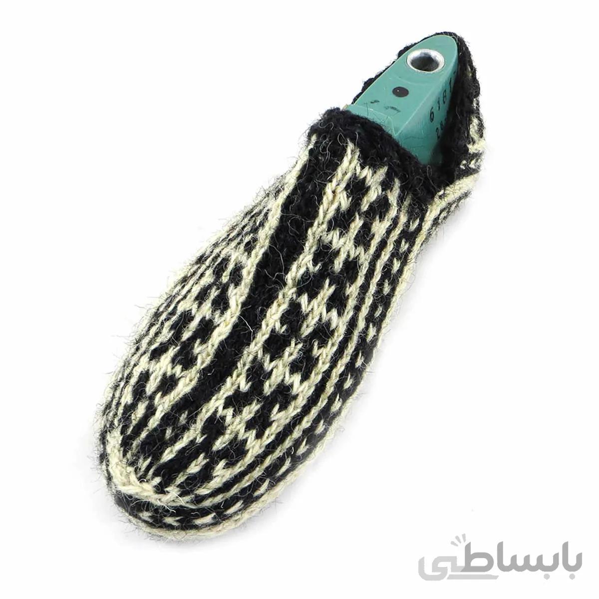 جوراب روفرشی پشمی دستباف بدون ساق کردستان کد 302 سایز 41-42