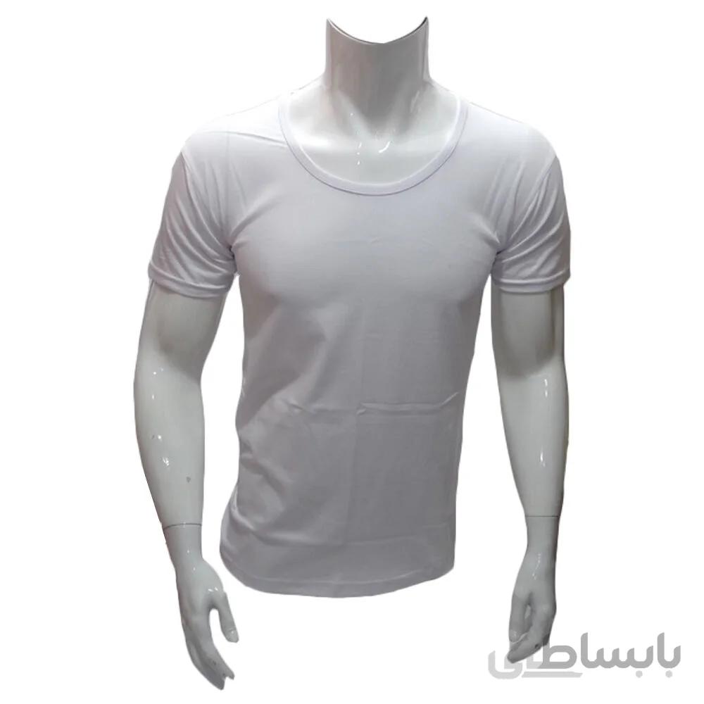 زیرپوش نیمه آستین سفید پنبه مردانه آتیس