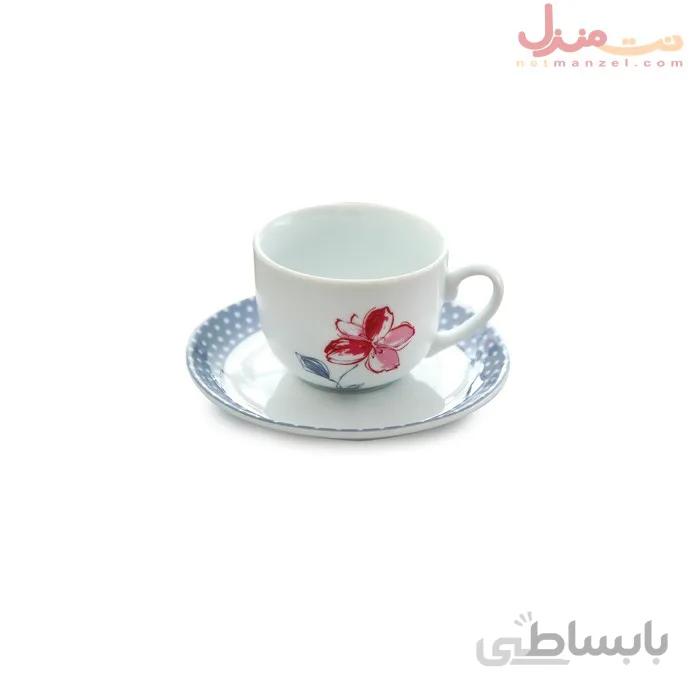 سرویس چای خوری 12 پارچه چینی زرین سری ایتالیا اف مدل والنسیا ارغوانی درجه یک
