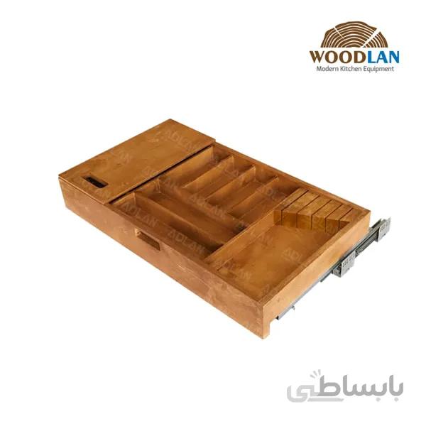 کشو مخفی چوبی جاقاشقی و چنگال و جاچاقو ریلی