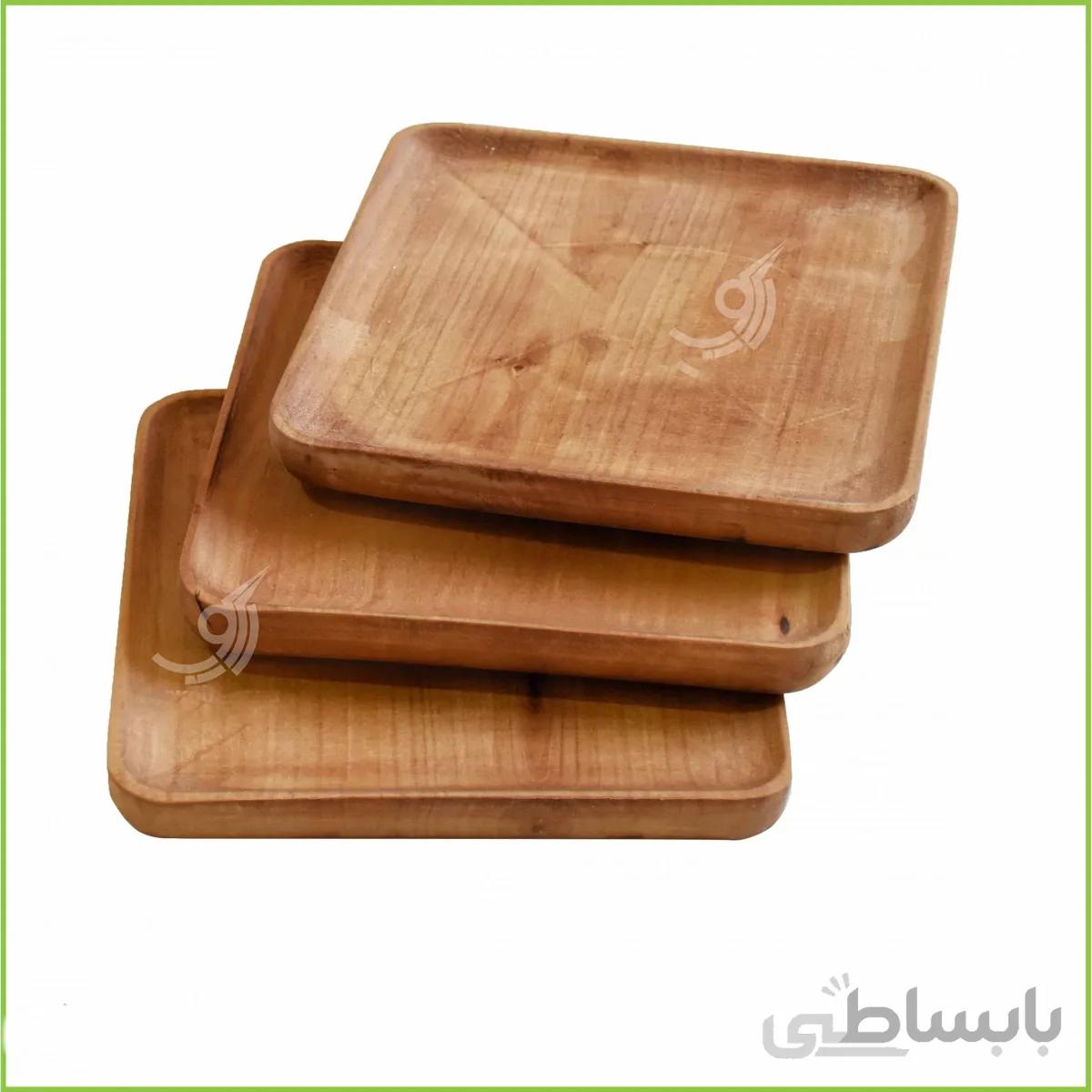 بشقاب چوبی مربع ۱۵ کد ۱۰۲۰۳۷