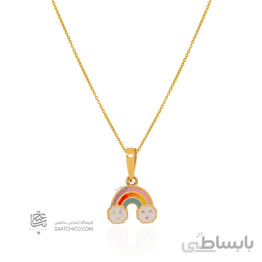 آویز طلای کودک طرح رنگین کمان کد KP639