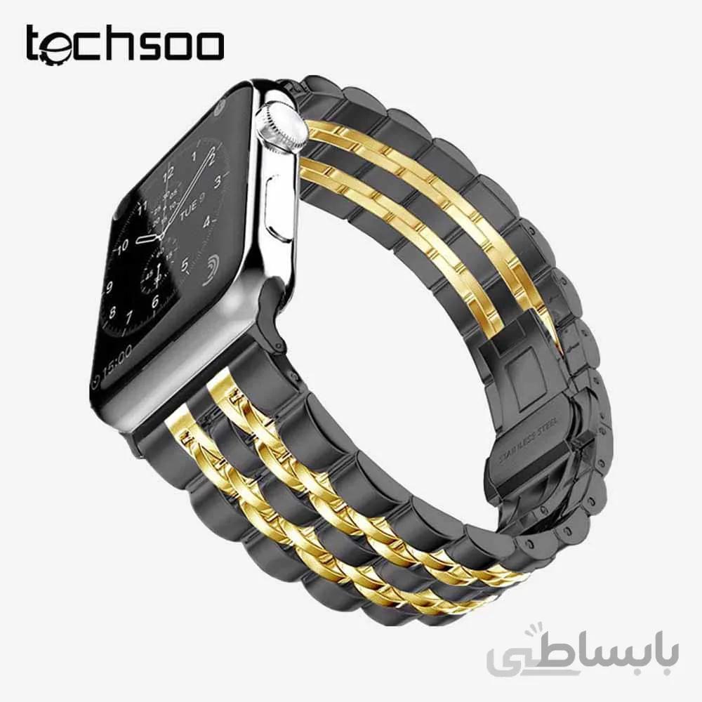 بند رولکسی مشکی خط طلایی