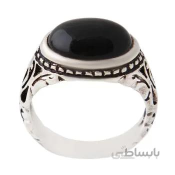 انگشتر نقره مردانه مدل عقیق سیاه کد am_1373