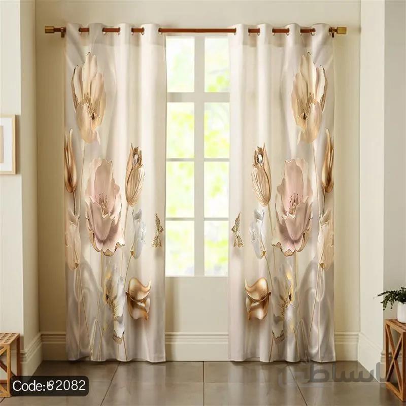 پرده پانچی کد 3d-b-01 طرح شاخه گل سه بعدی