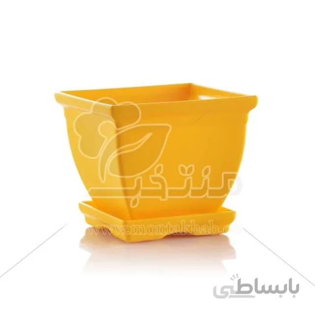 گلدان پلاستیکی مربع مدل 7010 ارتفاع 8.5 سانتی متر