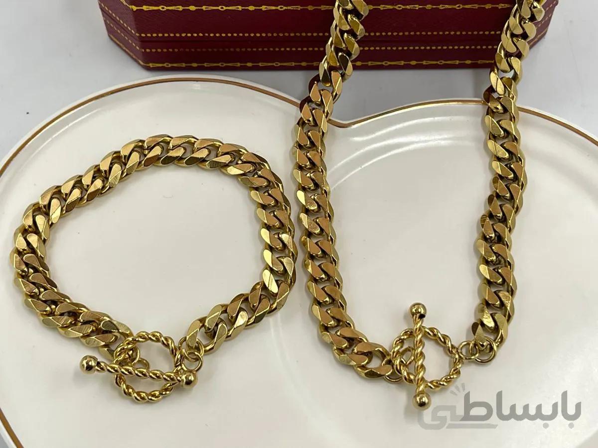 ست گردنبند و دستبند کارتیر با قفل T