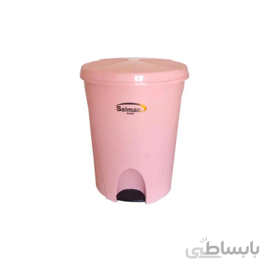 سطل زباله پدالی سلمان پلاستیک مدل گلبرگ ۲۴۰