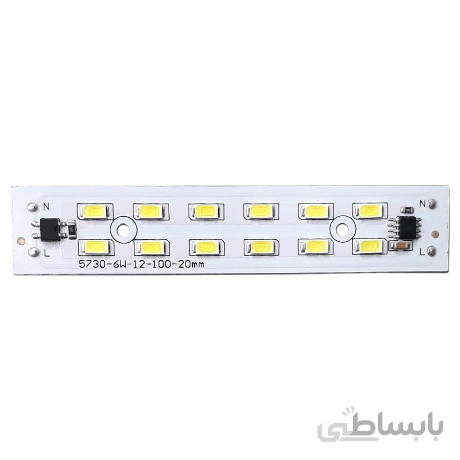 ال ای دی 6 وات 220 ولت سفید مهتابی سایز 100 میلیمتر