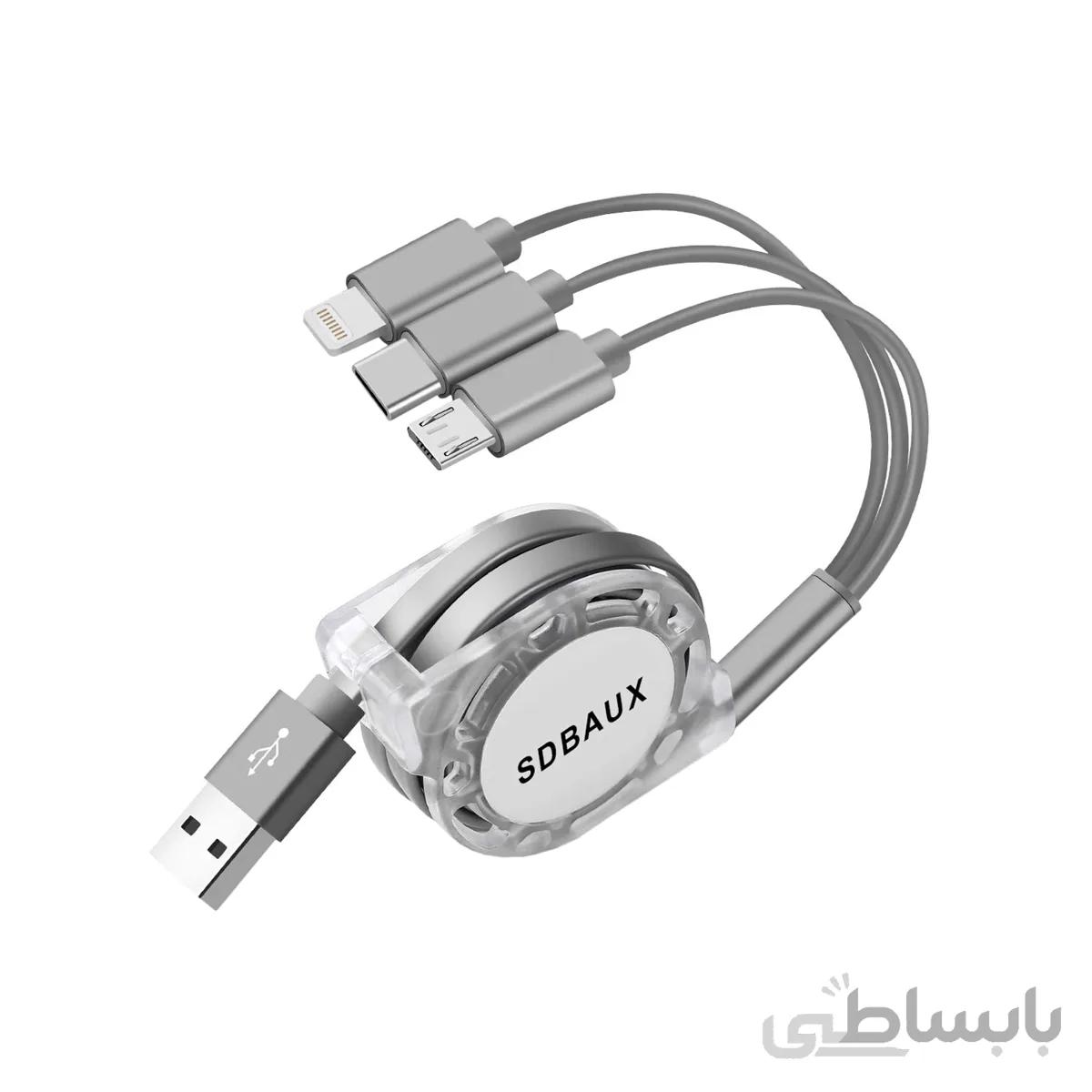 کابل تبدیل USB به MicroUSB USB-C لایتنینگ مدل 3in1