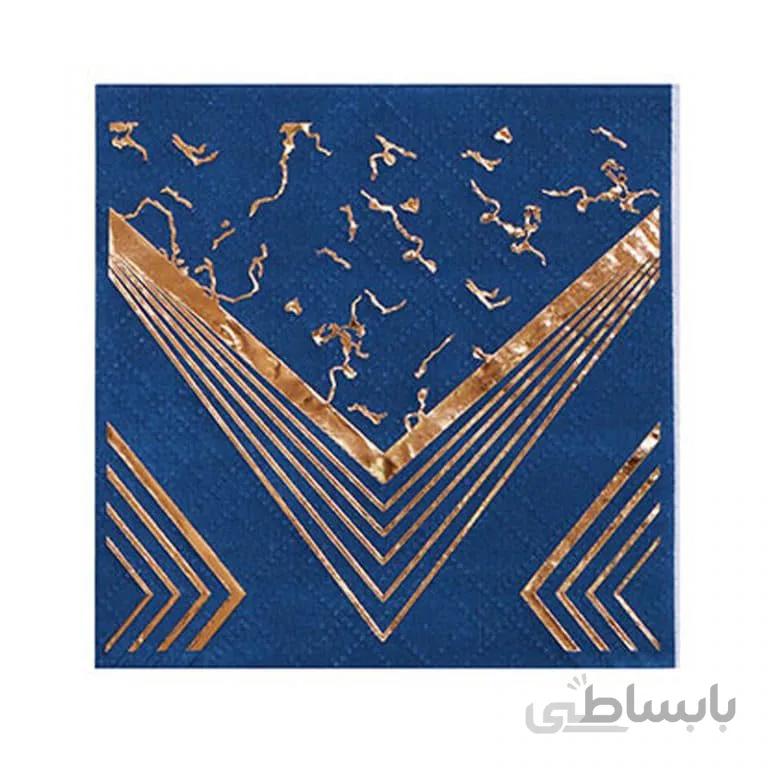 دستمال کاغذی طلاکوب تم تولد گرانیتی آبی مدل STBT948