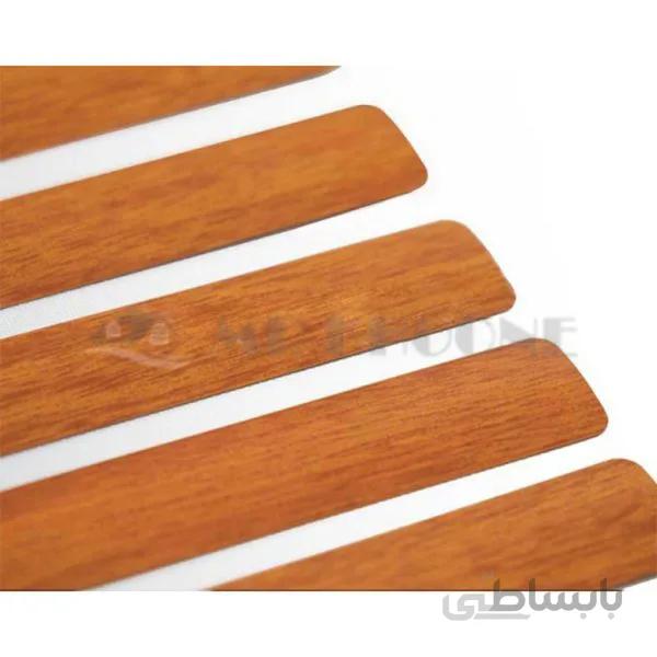 پرده کرکره فلزی عسلی تیره طرح چوب 25 میلیمتری