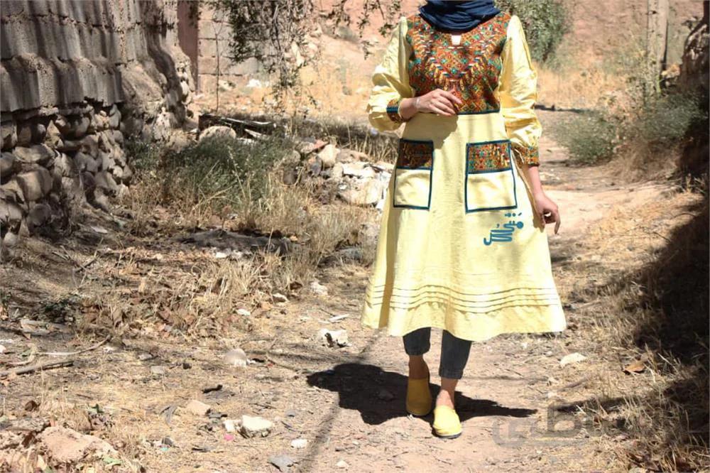 مانتو جلوبسته سنتی زرد ا Coat traditional yellow