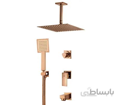دوش توکار مدل فلت لاکچری طلایی تیپ 3 کلار (Kelar)