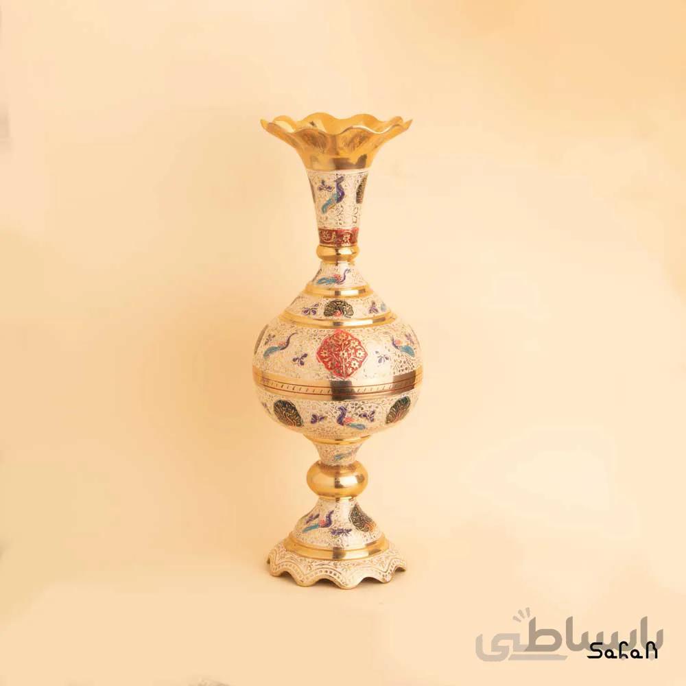گلدان برنجی میناکاری مدل کوهیما سایز 1