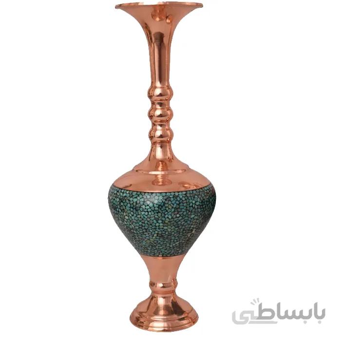 گلدان فیروزه کوب ارتفاع 18 سانتی متر کد GF-21